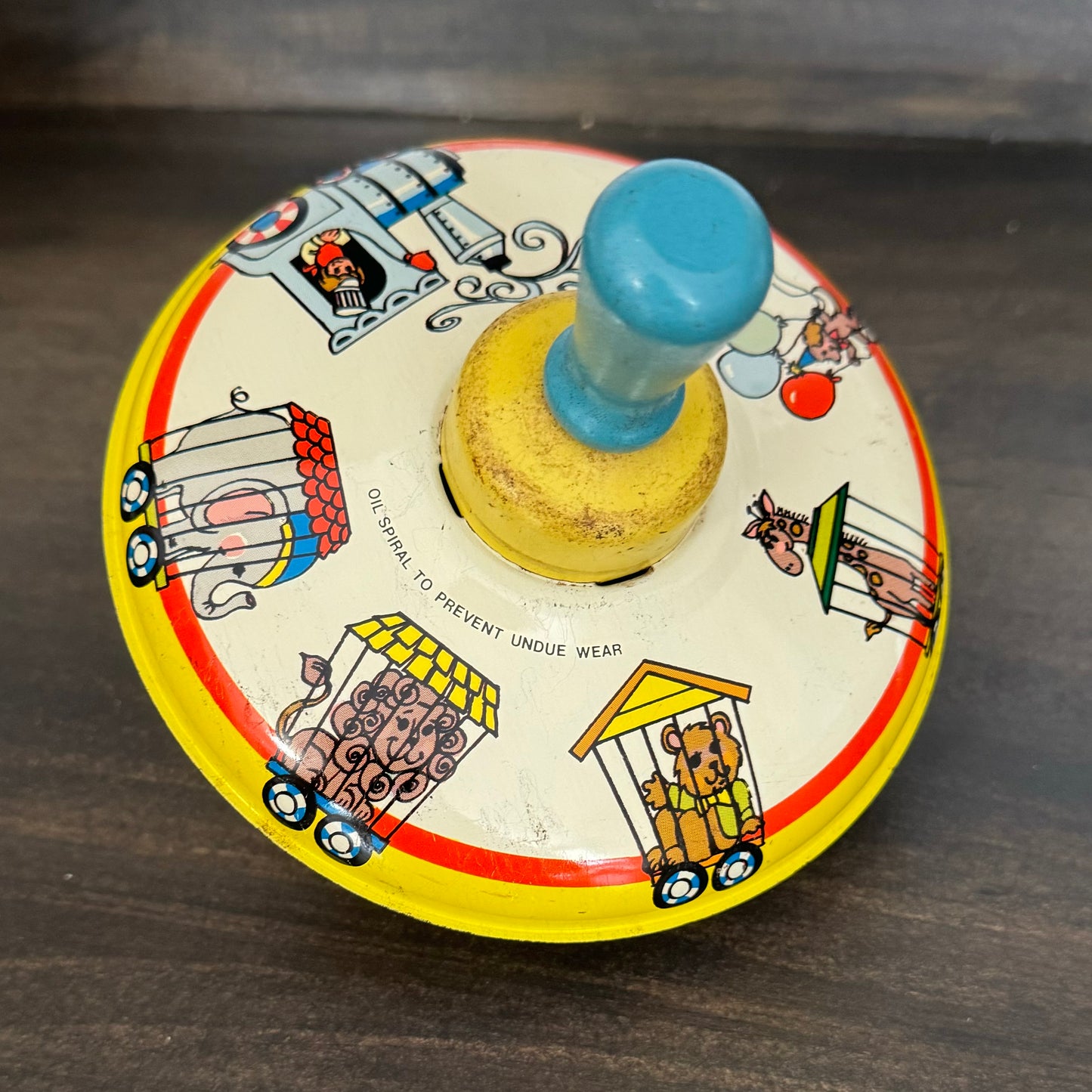 Vintage Ohio Art Tin Litho Toy Spinning Top