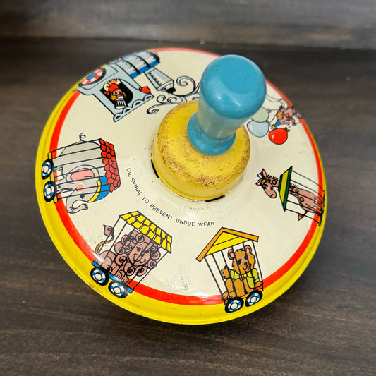 Vintage Ohio Art Tin Litho Toy Spinning Top