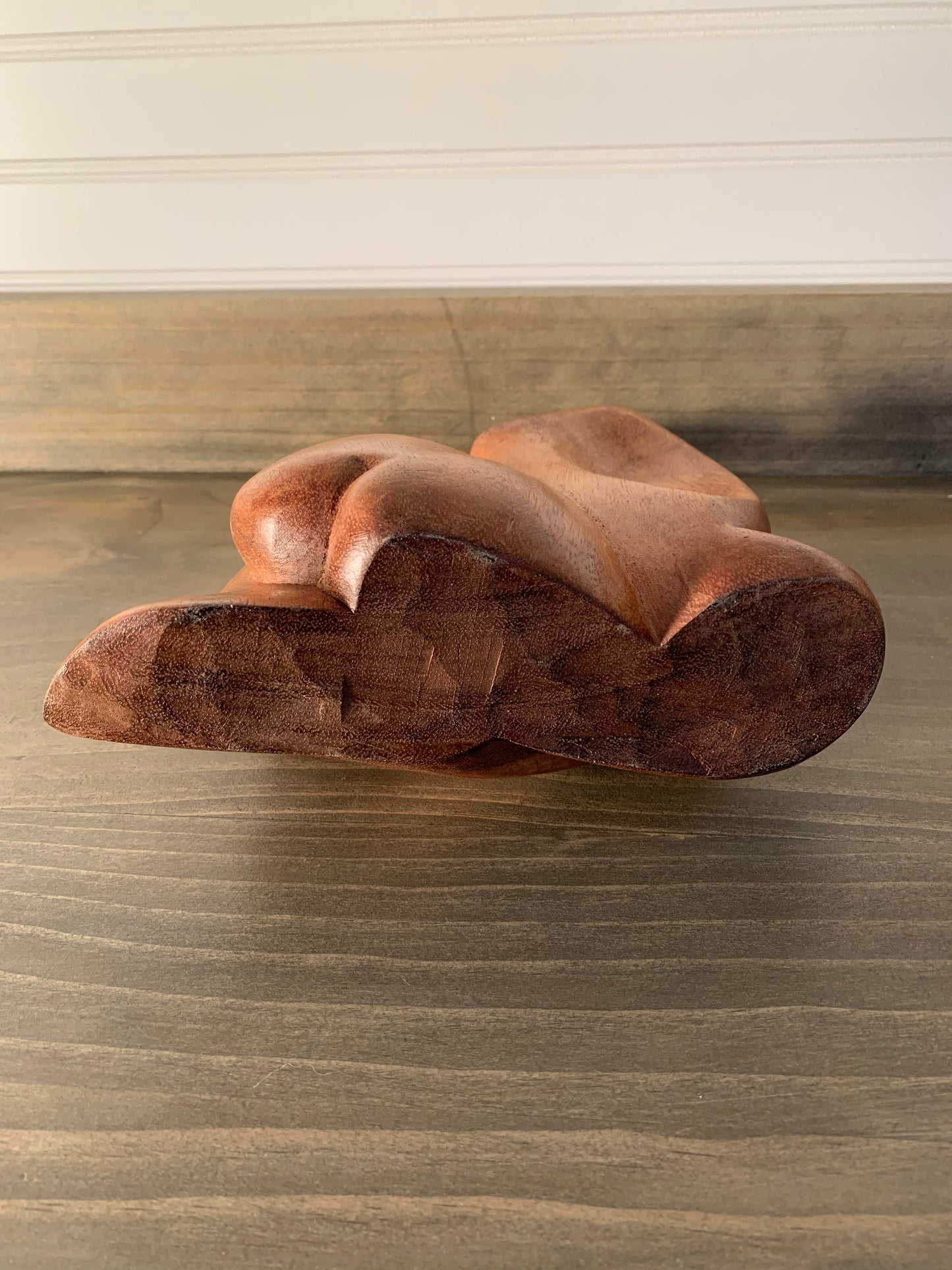 Vintage Modern Teakwood Art Sculpture "Memories" Bali 1997 Intimate Love Couple