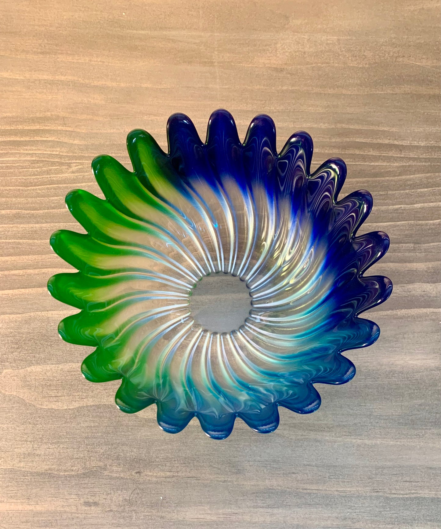 Walther Liebenstern swirled petal art glass bowl