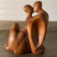 Vintage Modern Teakwood Art Sculpture "Memories" Bali 1997 Intimate Love Couple